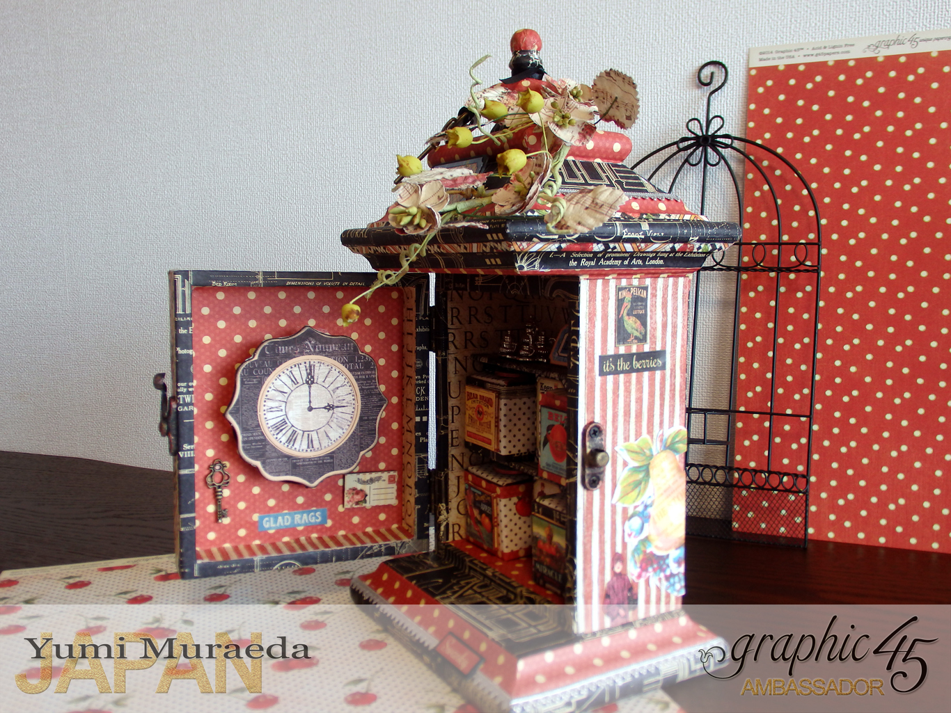 12Up Cycle Graphic45 DIY Craftpaper with Times Nouveau Secret Clock by Yumi Muraeada Product by Graphic 45 Photo