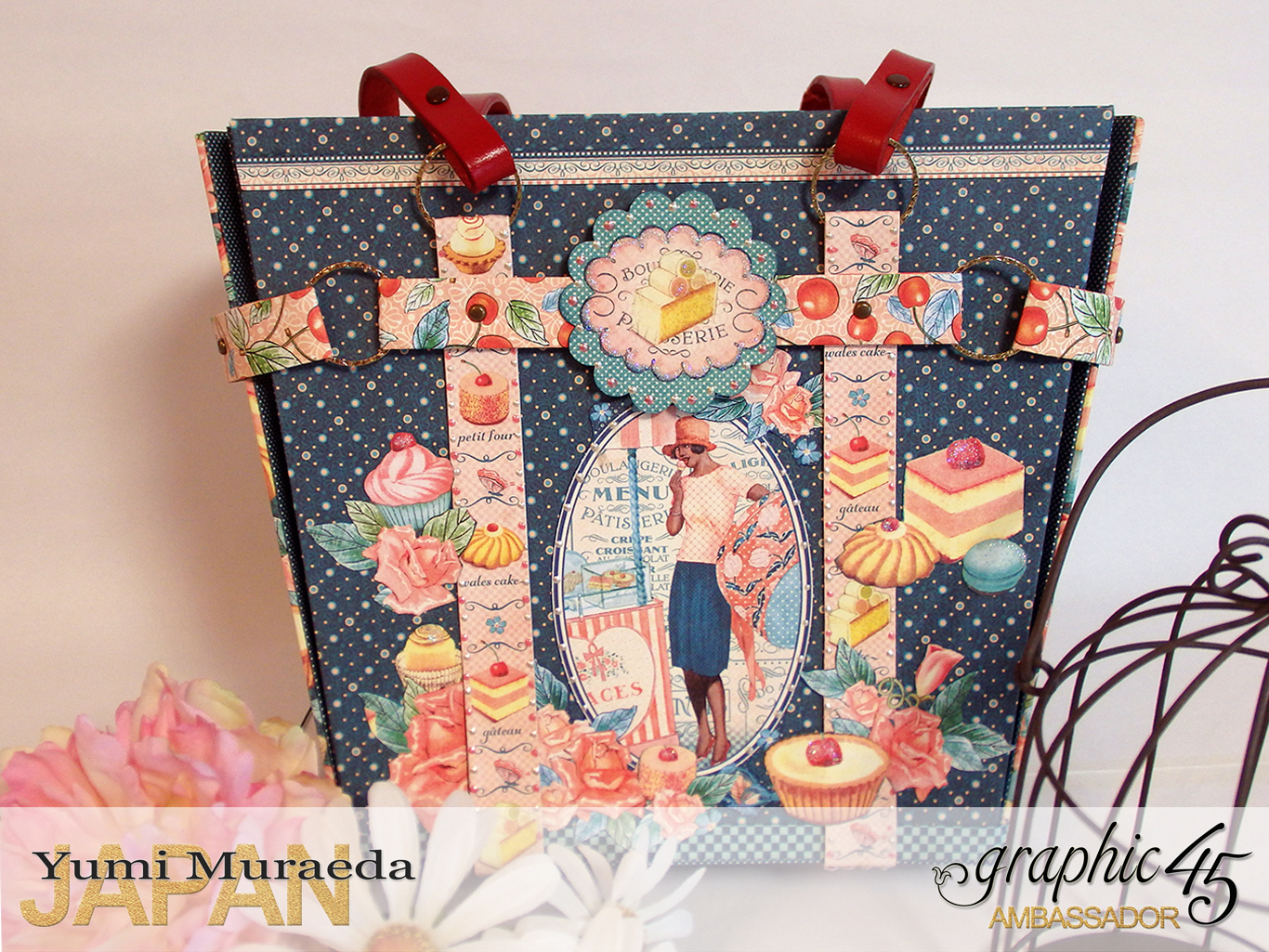 Town Tote Bag Graphic45 Cafe Parisian by Yumi Muraeada Product by Graphic 45 Photo1