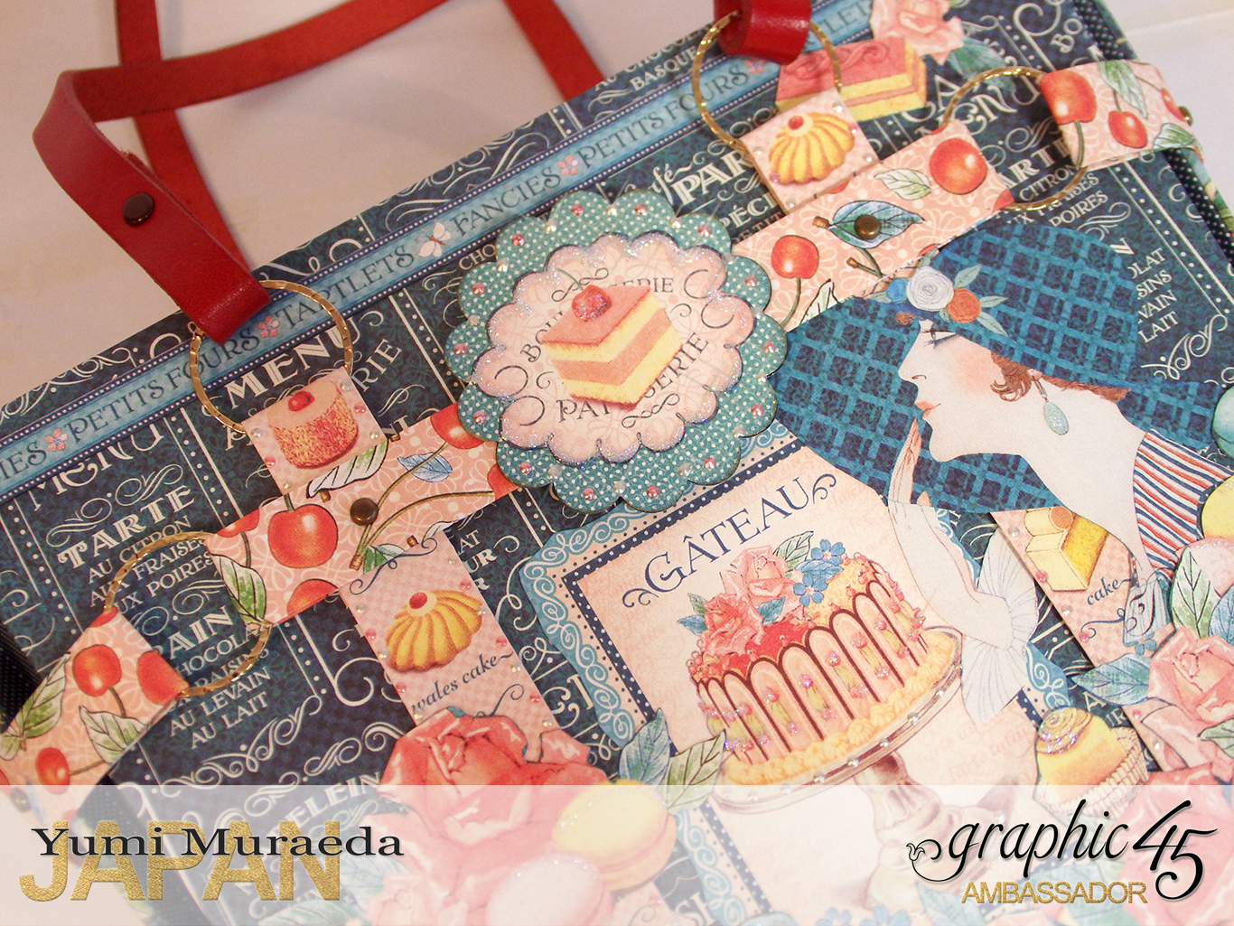 Town Tote Bag Graphic45 Cafe Parisian by Yumi Muraeada Product by Graphic 45 Photo5