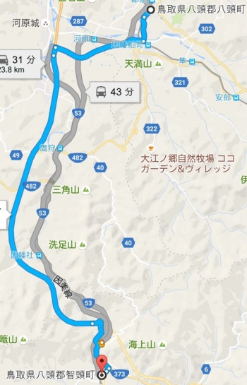 map鳥取県八頭郡智頭町