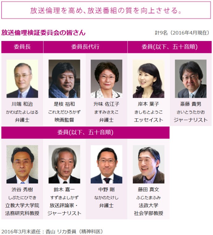 BPO放送倫理検証委員会 (ニュース女子の審査をする機関)
