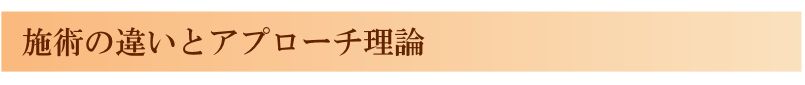 施術の違いとアプローチ理論