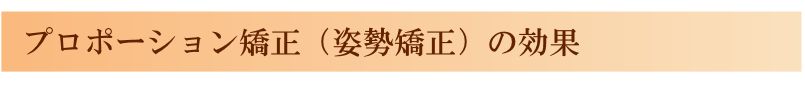 プロポーション矯正（姿勢矯正）の効果