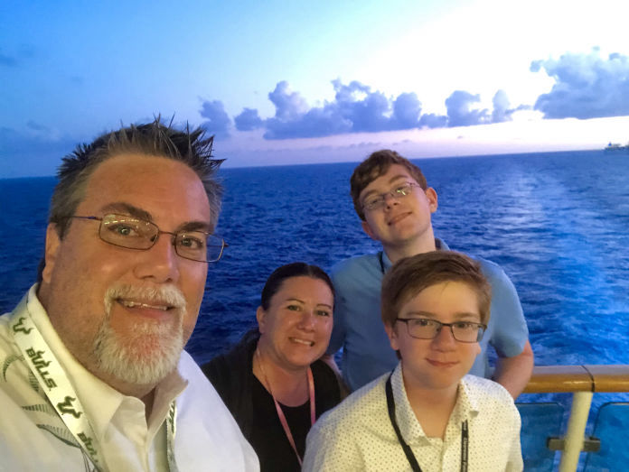 David Brodosi and family on a cruise ship