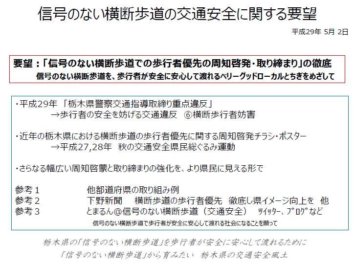 横断歩道の交通安全に関する要望 とまるん 信号のない横断歩道 交通安全 のブログ