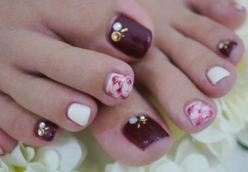 Cenbless　秋色タイダイフットネイル☆ジェルネイル定額コース6,000円