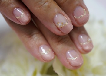 Cenbless　シルキーシフォンフレンチジェルネイル☆ジェルネイル定額コース4,500円