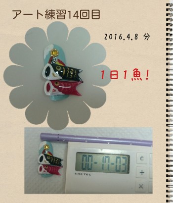 Cenbless　2016春期ネイリスト技能検定1級　アート練習「鯉のぼり」