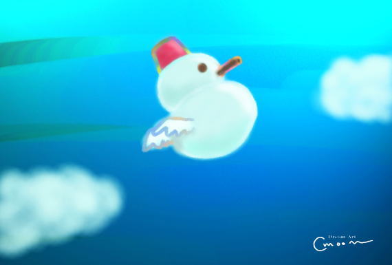 空飛ぶ雪だるま