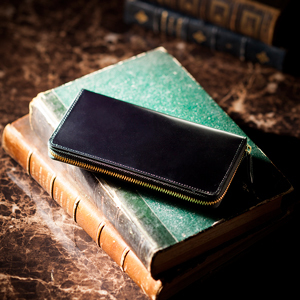 水染めコードバン・ラウンド長財布