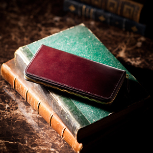 水染めコードバン・ラウンド長財布