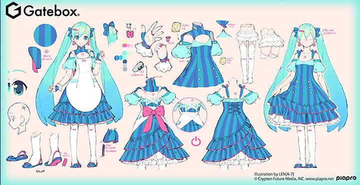 初音ミク Gatebox バーチャルホームロボット 縞柄メイド服コスプレ衣装 ヤヤのコスプレ日記