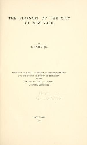 FINANCE NEW YORK THE CITY OF NEW YORK DEPARTMENT OF ...
