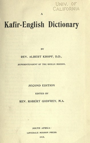 Full text of "Kafir Scholar's Companion".