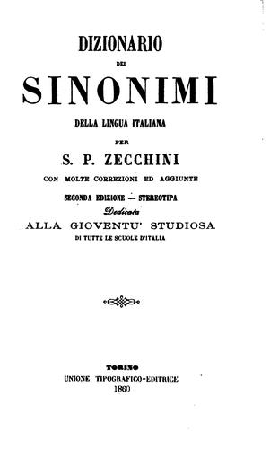 Dizionario dei sinonimi e dei contrari.