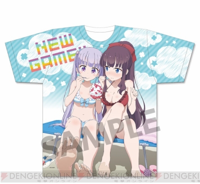 NEW GAME!!』水着姿の青葉とひふみが描かれたフルグラフィックTシャツ 