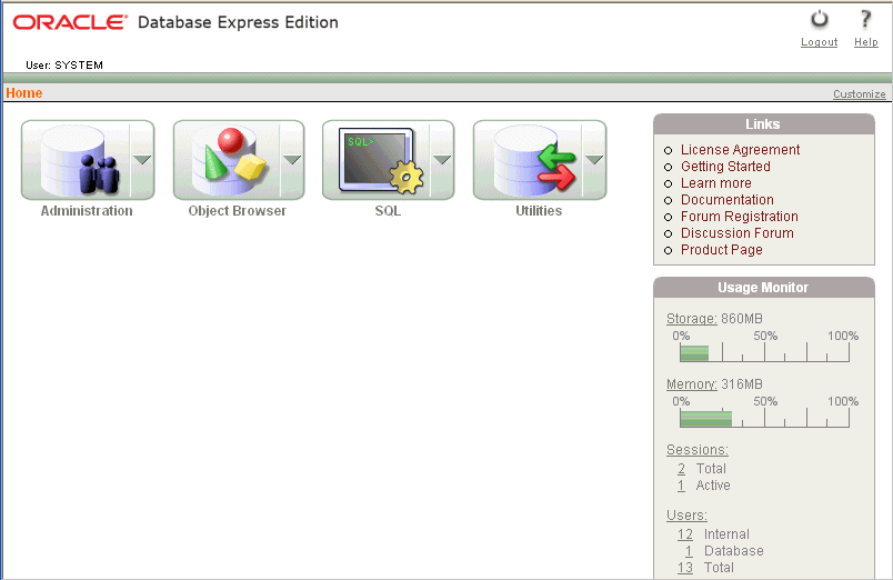 Oracle Database Express Edition 11g.