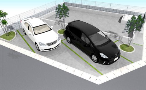 緑を使った駐車場の施工例 外構 エクステリアデザイン 工事は埼玉県春日部市のイーガーデンへ