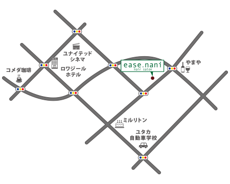 美容室 ease nani Map