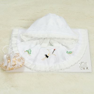 お宮参り着物用　フードセット　白　お宮参り３点セット　　日本製