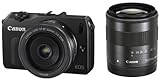 製品画像: Canon デジタル一眼カメラ EOS M(ブラック) ダブルレンズキット EOSMBK-WLK