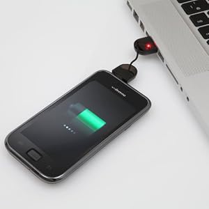 スマートフォン・ポケットWIFIの充電に最適！Micro-USBミニケーブル【カードリーダー内蔵】 GALAXY S,IS03,HW-01C,MW600対応 ブラック