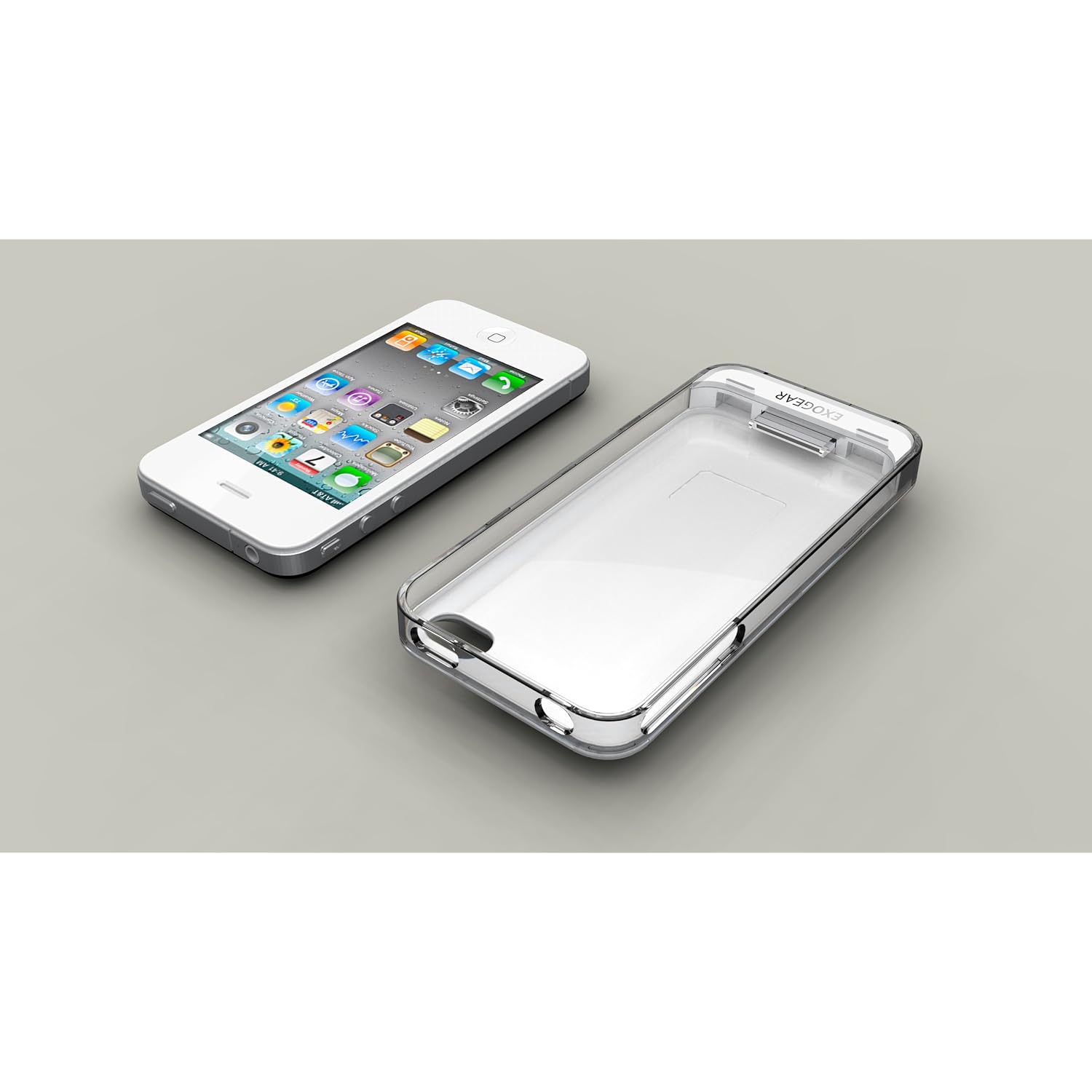 EXOGEAR iPhone4/4S対応 バッテリーケース exolife グロッシーホワイト 1700mAh E126