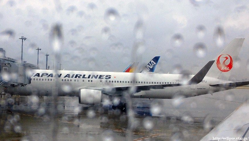 大雨の羽田空港