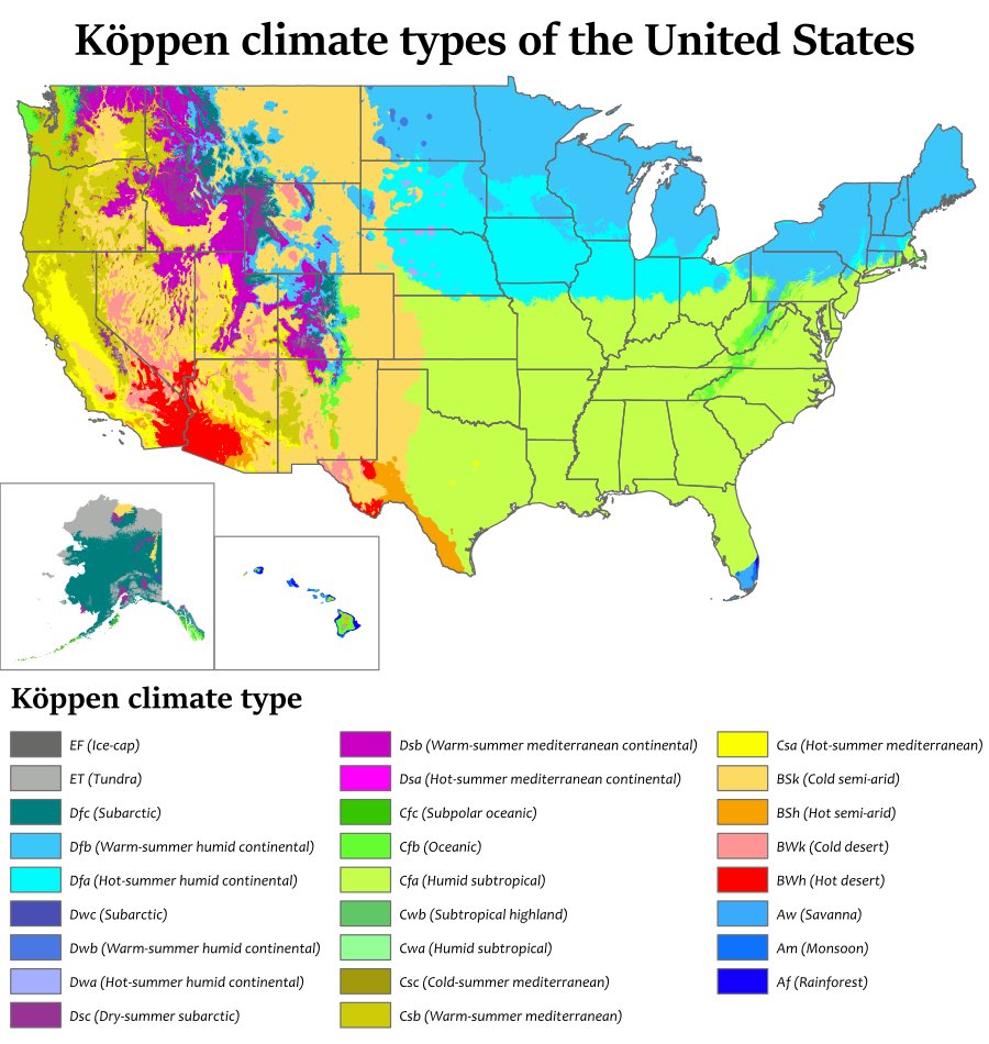 アメリカ合衆国の気候