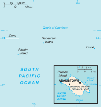 ピトケアン諸島の地図