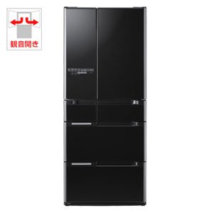 日立 620L 6ドア ノンフロン冷蔵庫(クリスタルブラック)HITACHI フロストリサイクル冷却 真空チルドWワイド R-A6200-XK