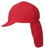 スクラムプラス（フラップ付き体操帽子　UV対策に・熱中症対策に たれ付き）アカ フリーサイズ（57～60cm）/FOOT MARK(フットマーク)