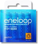 SANYO eneloop ニッケル水素電池 単4形 4本パック HR-4UTG-4BP