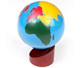 Montessori Colored Globe of the World Parts