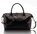 G.G.MAX 牛革 2WAY レザー ハンドバッグ ボストンバッグ ショルダーバッグ 手提げ 肩掛け レディース (ブラック)