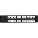 iBUFFALO OAタップ 2ピン 6個口 雷サージ 個別スイッチ付 2.5m ブラック BSTA26E25BK