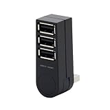 エレコム USBハブ 2.0対応 3ポート バスパワー 直挿し ブラック U2H-TZ300BBK