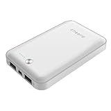 cheero Powerbox White 7000mAh 大容量モバイルバッテリー(1A×2ポート/ポーチ付/半年保証) ★iPhone5/各種スマホ/Tablet/wifiルータ対応★ USBケーブル2本付き