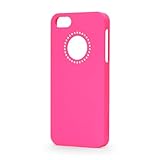 inCUTOUT iPhone5ケース（スワロフスキー：ピンク）ラインストーンスタイル 保護フィルム付き