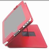 iPad専用　レザーケース 角度調節可能 スタンド利用可 レッド