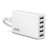 Anker® 25W 5ポート USB急速充電器　ACアダプタ 電源コード(150cm)付き iPhone5C/5S/5/4S/4/iPod/iPad/Xperia/GALAXY/ウォークマン等対応