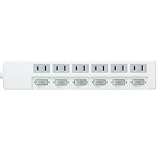 BUFFALO OAタップ 2ピン 6個口 雷サージ 個別スイッチ付 2.5m ホワイト BSTA26E25WH