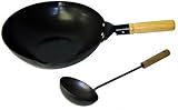 ファンシア 鉄製木柄北京鍋 30cm お玉付き FAN-30P