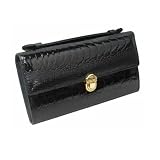 高級オーストリッチ足革 女性用財布 ブラック OLPW-R380-BK
