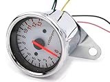 タコメーター 12V バイク 用 DIY モンキー ゴリラ DAX ズーマー ATV (文字盤:白, 13000rpm)