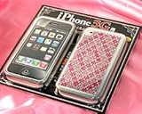 【SoftBank 専用】 iPhone専用 液晶保護フィルム&ジュエリーストーンステッカー アーガイルピンク