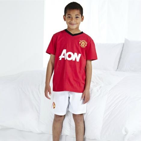 Manchester United Pyjamas マンチェスターユナイテッド キッズ 子供 半袖 男児 レッド パジャマ ナイトウェア 130 6-7歳