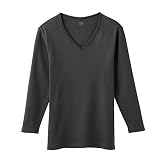 (グンゼ)GUNZE YG(ワイジー) COTTON100% ダブルホット  Vネック9分袖シ...