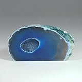 メノウ ( 瑪瑙 ) 原石 (前面磨き 水晶 付き)【4】