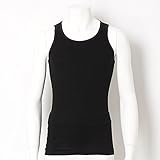 ヘインズ（Hanes） タンクトップ（コットンリブタンクトップ）【ブラック/M】